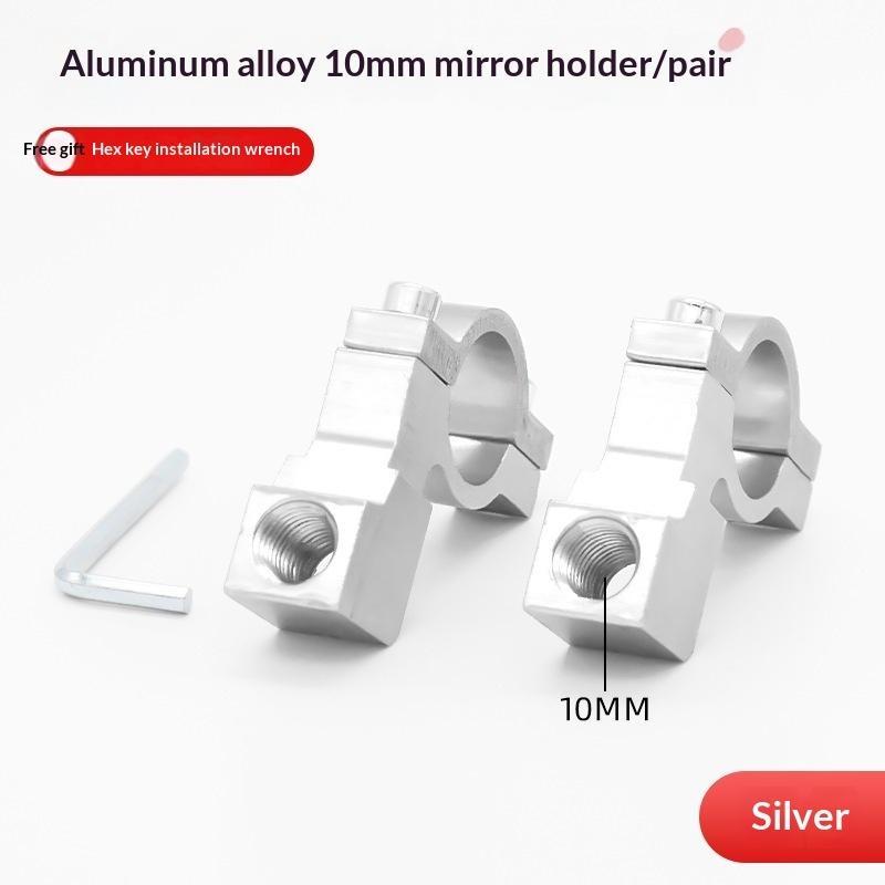2Pcs Motorcycle Mirror Mount Aluminum Alloy Universal Bracket 8/10Mm Handlebar Rearview Holder For Cycling Commuting Riding