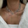 Nuova Collana con Perline a Forma di Cuore Y2K Donna Boho Cristallo Classe Ghiaia Catena Clavicola Choker Cool Y2K Gioielli di Moda Raffinati