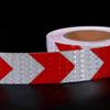 25mx5cm Reflective Warning Tape, Reflector Safety Tape For Arrow Orientation, Warning Sign, High Visibility, High Intensity, Arrow In Red And White - 