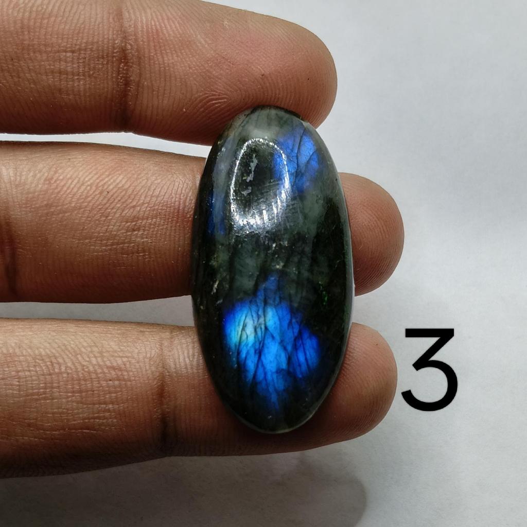 Natural Rainbow Labradorite Teardrop Cabochon, Flashy Blue Gemstone for Jewelry Making