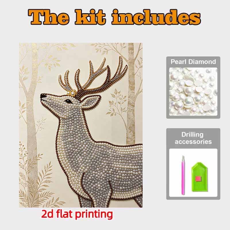 Deer 5D Pearl Painting Handmade DIY Home Office Desktop Decoration Painting ThreedimensionalExquisite Craftsmanship