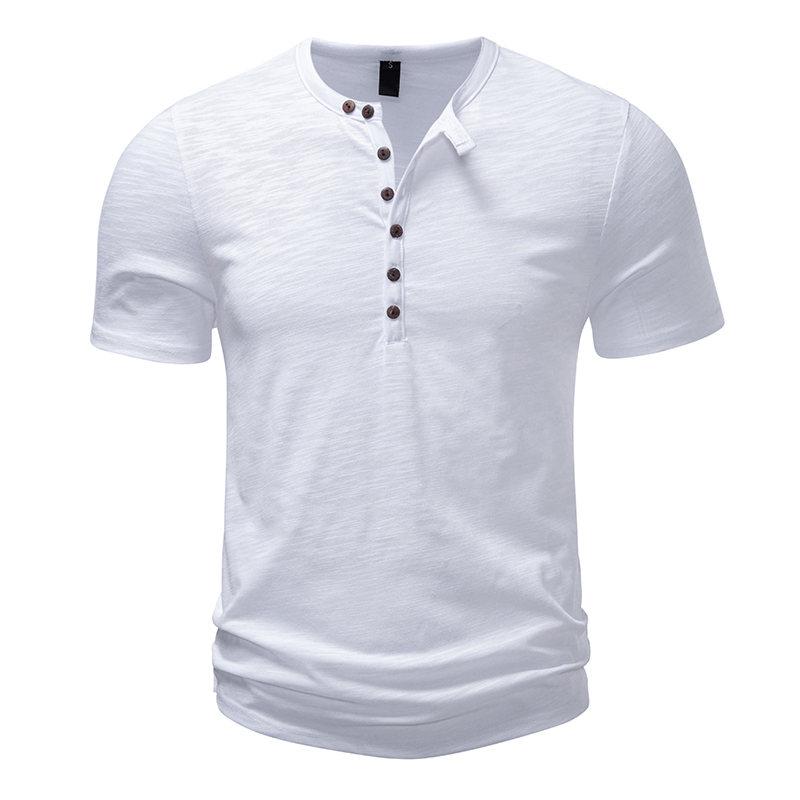 Men's T-shirts and Tank Tops Summer Casual Short Sleeve Solid Color Button Designer Golf Wear Man Basic Camisetas De Hombre