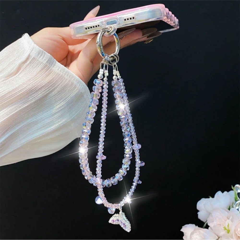 Crystal Mobile Phone Chain Pendant, High-end Mermaid Zircon Pendant, Pendant, Mobile Phone Chain.