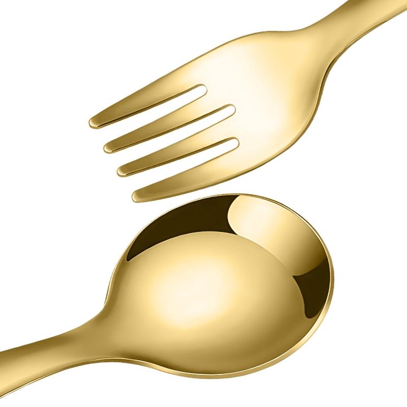 Lingură Portabilă din Oțel Inoxidabil, Furculiță, Mâner Scurt, Veselă Studențească, Desert, Fructe, Tacâmuri Mini Pentru Drumeții, Camping, Echipamente de Gătit