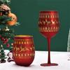 450/520ml Julgran Pokal Rött Vinglas Äggkoppar Elektroplätering Gravyr Champagneglas Julfest Hemma Pokal