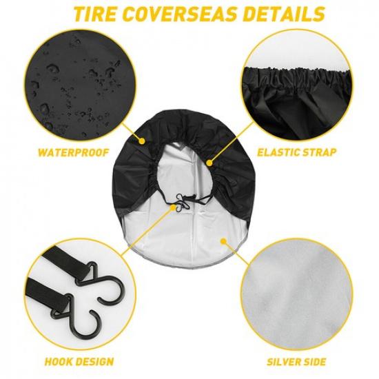 4PCS Wheel 27-29" Tire Covers Set RV Trailer Camper Car Sun Protector Waterproof