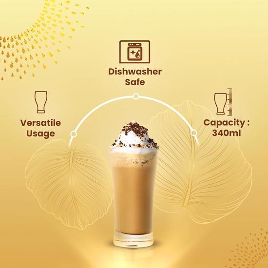 Bevzilla Premium Glass & 25 Flavoured Coffee Sachets/Pouch Box | Butterscotch, Classic, Vanilla & Hazelnut Flavour | Preimum Gift Box