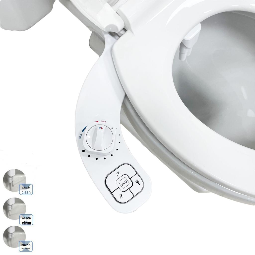 Non-Electric Adjustable Bidet with Hot & Cold Water for Women’s Hygiene & Cleansing.