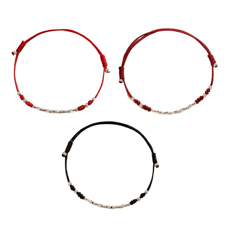 Lucky Bamboo Handmade Braided String Bracelets Couple Adjustable Bracelets Chinese Style Hand Rope Friends Gifts