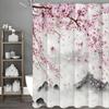 Exquisite Peach Blossom Shower Curtain Set - Water-Resistant & Quick-Drying, Includes 4 Pieces