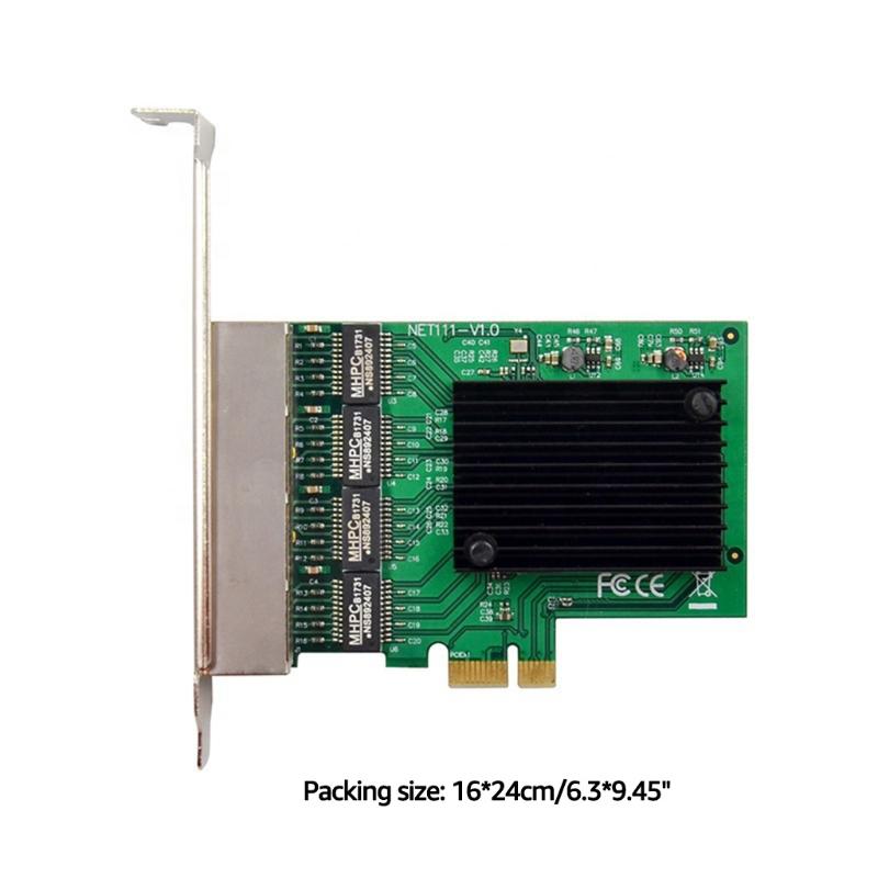 For  82576 4 Ports PCI-E 1 Gigabit  Card PCI for Press Thernet Apter 1000Mbps Support for  98se