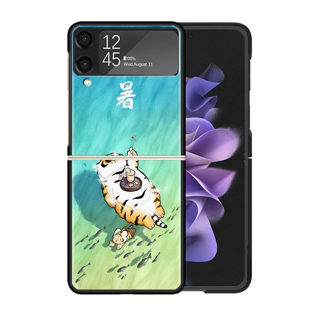 

Мультяшные чехлы с толстым тигром для Samsung Galaxy Z Flip 4 5 6 7 3 Z Flip7 Flip6 Flip4 Flip5 Flip3 5G Жесткие противоударные чехлы Fundas Cover Gala Samsung Z Flip