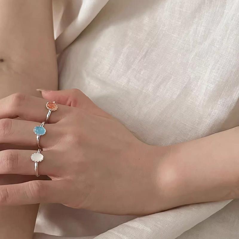 Unique High-end Adjustable Gemstone Ring For Women In Trendy Colors And Styles
