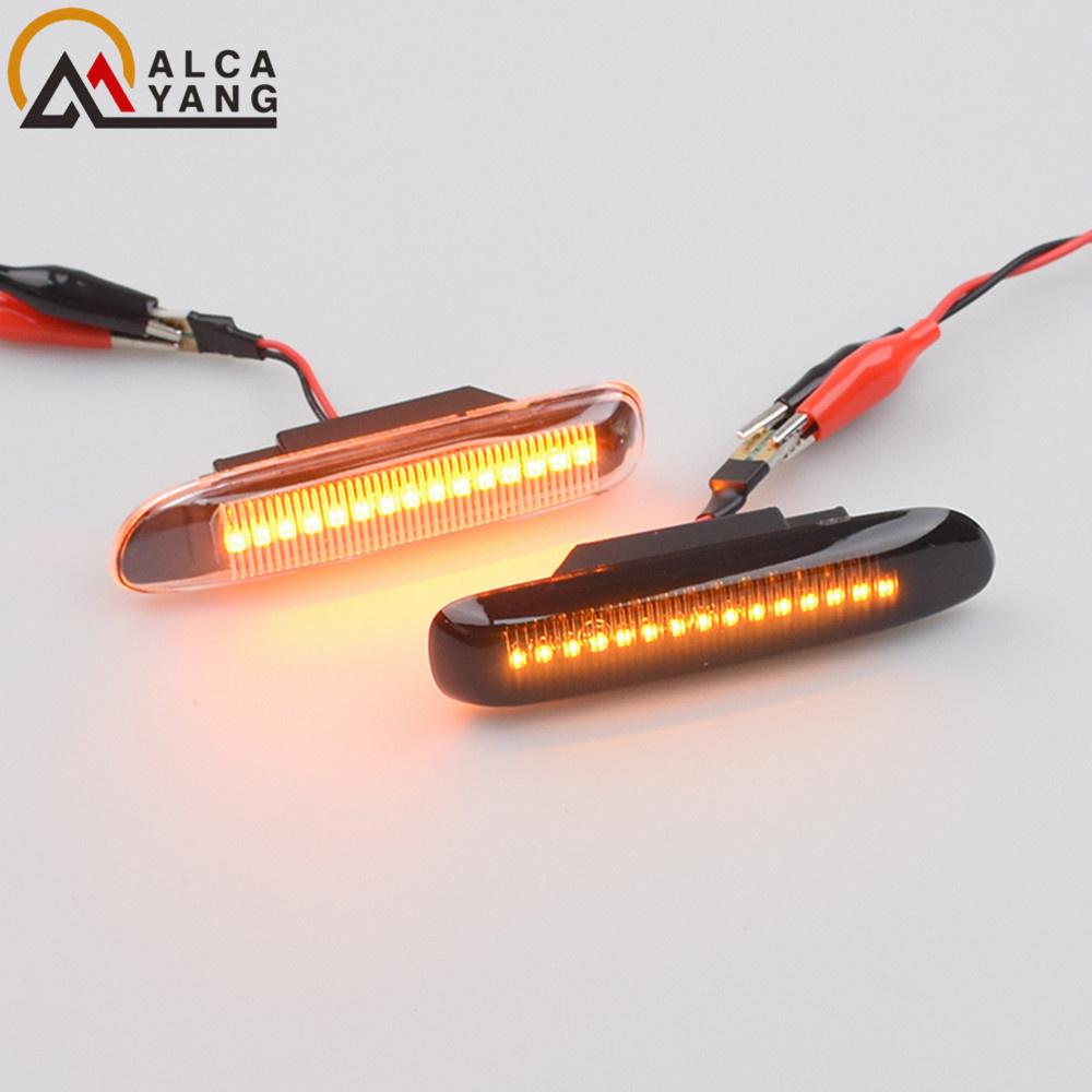 2pcs Smoked Black Led Dynamic Turn Signal Light Side Fender Marker Sequential Indicator Lamp Trim For BMW 3 Series E46 1997-2001Turn Signal 2