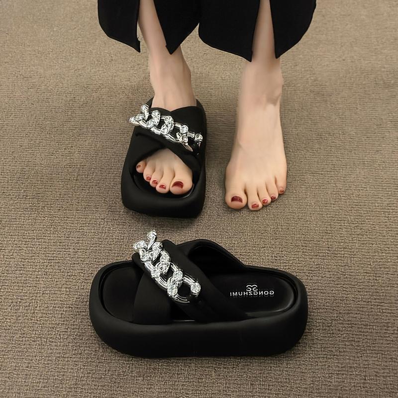 Fashion Slippers Women Summer Female Shoes Luxury Slides Platform 2025 Designer Beach Fashion Scandals Shoes House Slippers Platform Sli