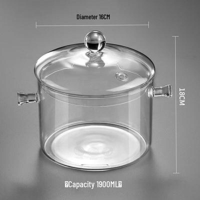 ZISIZ High Borosilicate Glass Stew Pot and Salad Bowl