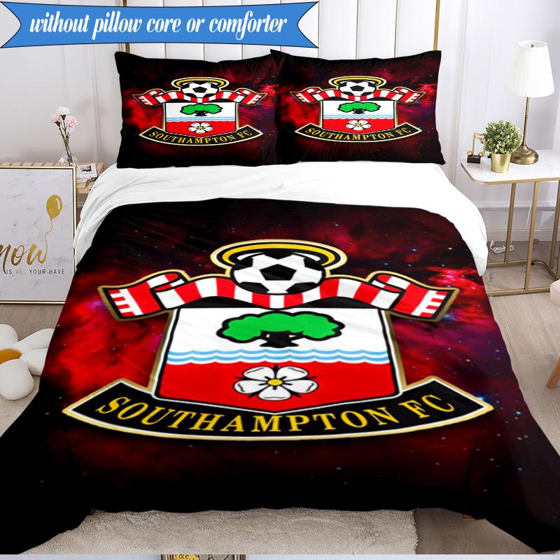 3-teiliges weiches Bettwäscheset mit FC-Wappen-Design, inklusive 1 Bettbezug und 2 Kissenbezügen. Perfekt für Schlafzimmer, Wohnheim, Fan-Geschenk