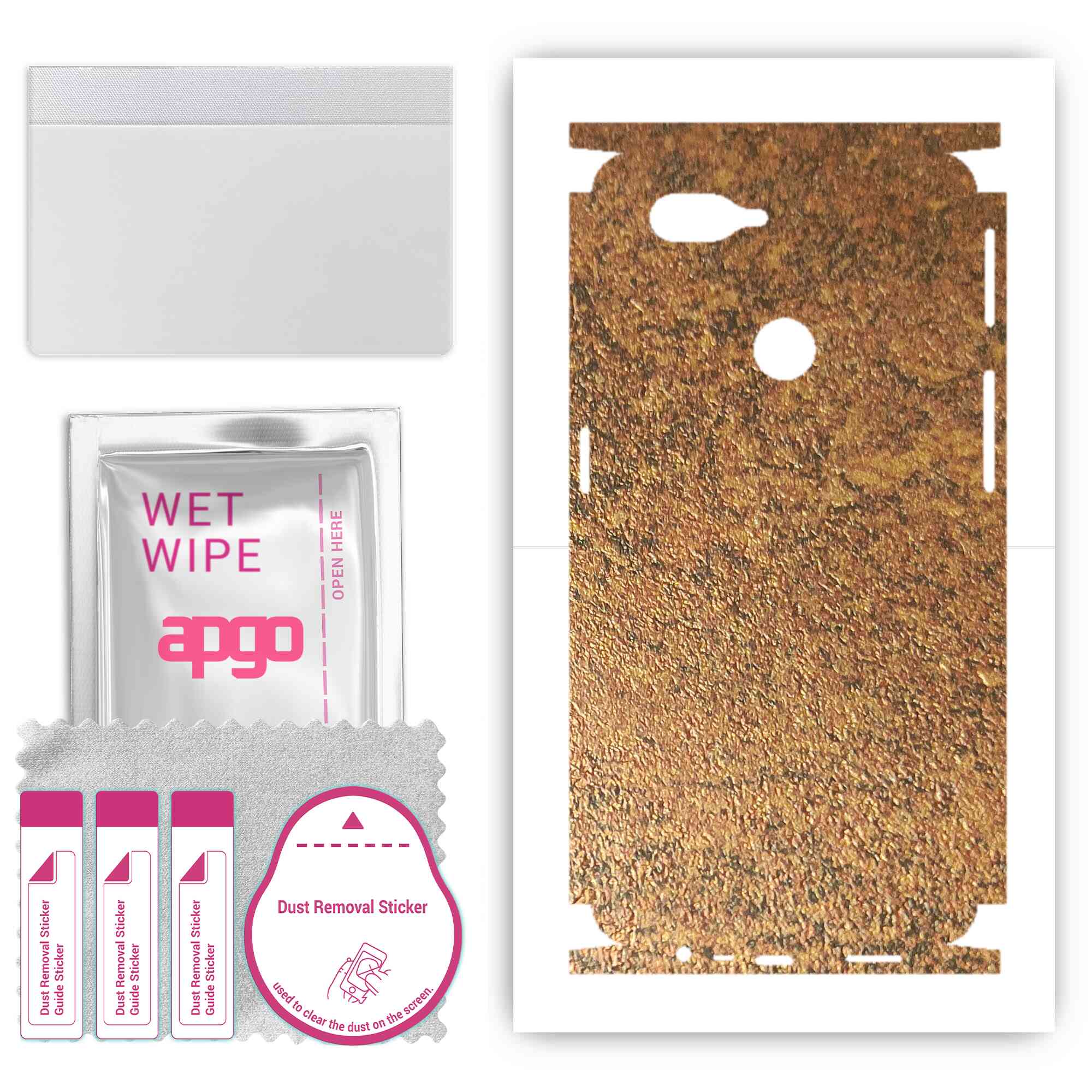

Apgo Protective Skin Sticker for back+sides for Oppo A12, Full Wrap Film, Foil, Vinyl - Pattern Rusty Copper