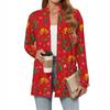 Women's Christmas Printed Lightweight Cardigan Long Sleeved Casual Loose Thin Fit With Pockets Cardigan Jacket