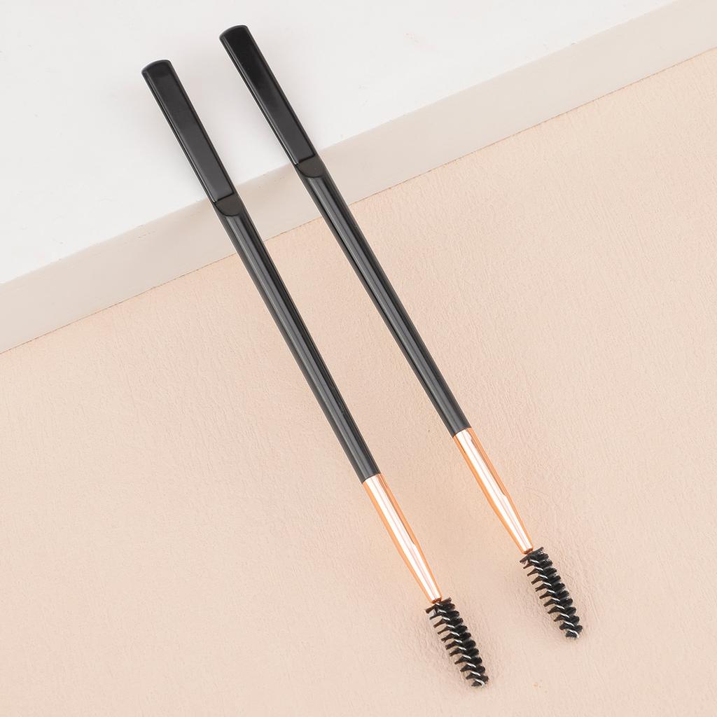Double head double head eyebrow glue brush/eyelash roll can be dug powder milk eyebrow brush can be bent spiral eyebrow brush