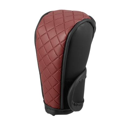 Partuto 1pc Universal Car Shift Knob Cover - Car Knob Gear Sticky Protector Decoration - For Leather Black Burgundy