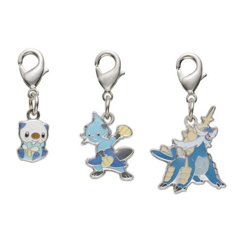 [Pokemon] Pokemon Center National Pokedex Metal Charm Set - Oshawott, Dewott, Samurott (#501-503)