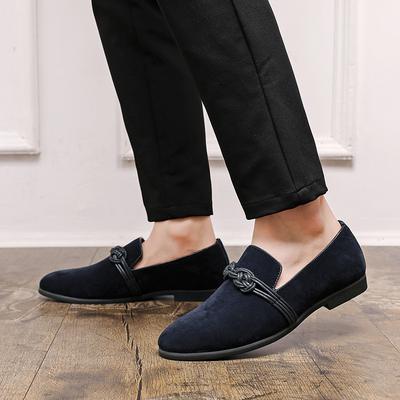 Frühlings- und Herbst-Anti-Velours-Slipper, neue matte Herrenschuhe mit einem Pedal, britische Herren-Freizeitlederschuhe, Doudou-Schuhe