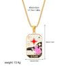 New Design Colorful Enamel Tarot Cards Pendant Necklaces  18K Gold Plated Sun Star Moon Box Chain Choker Jewelry for Women