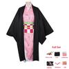 Anime Demon Slayer Kimetsu No Yaiba Cosplay Kostümü Nezuko Kamado Kimono Üniforma Cadılar Bayramı Kıyafetleri
