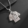 Jewelry Stainless Steel Full Diamond Necklace Football Drip Glue No 10 Jersey Pendant