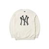 MLB New York Yankees Back Floral Gradient Logo Crewneck Long Sleeve Sweatshirt Unisex Sweatshirt White 3AMTM0514-50IVS
