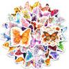 50 Butterfly Stickers Notebook Skateboard Water Cup Decoration Cute Colorful Flower Butterfly Graffiti Stickers
