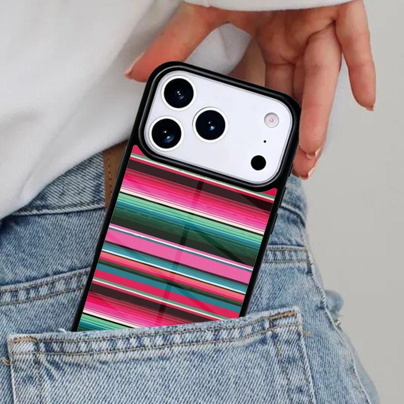 

Turquoise Orange Aqua Serape Stripes Phone Case for iPhone 17ProMax 12 13 14 15 16e 17 Pro Max Plus Air Cover iPhone 14 Plus