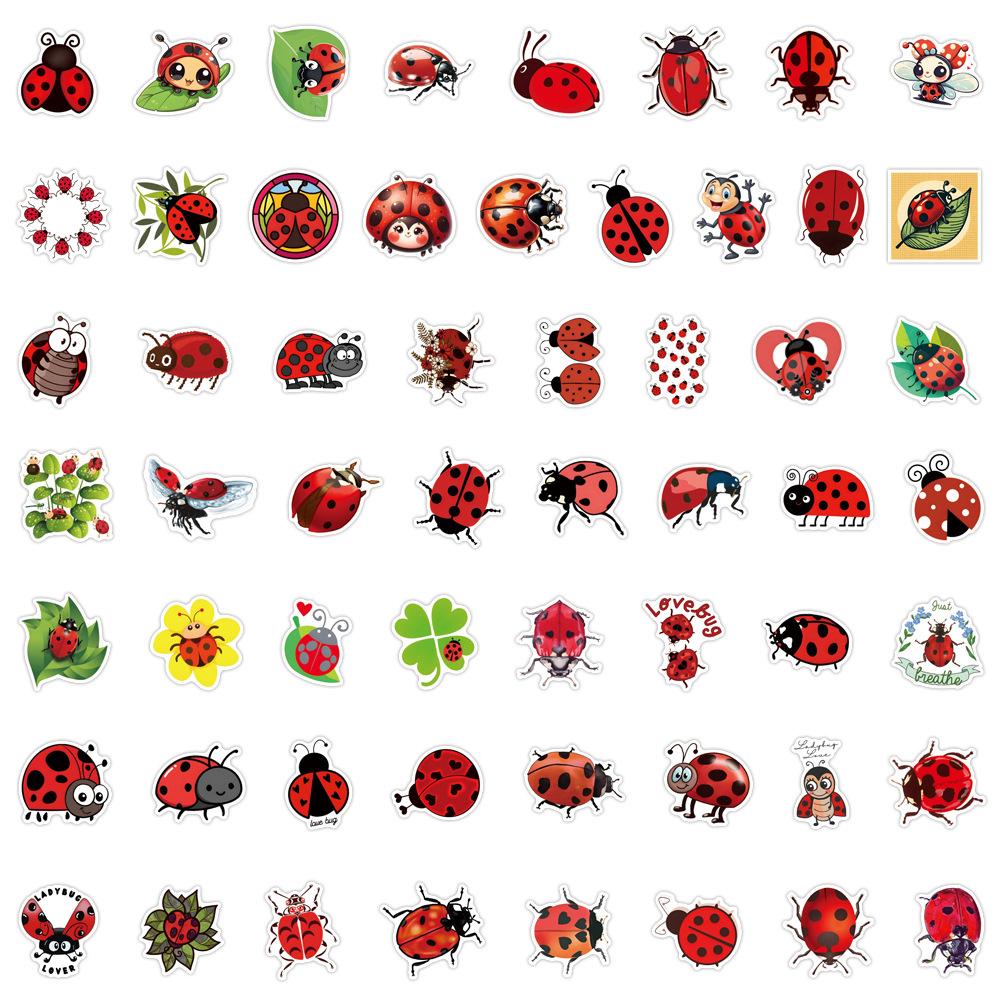 10/30/50/110pcs Red Ladybug Cartoon Stickers Kawaii Insect Graffiti Decals DIY Laptop Scrapbook Luggage Reward Aesthetic Sticker
