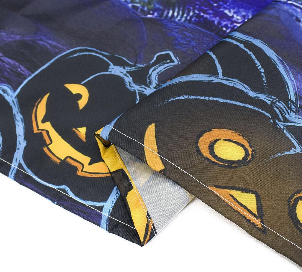 Halloween Tapestry Wall Hanging Haunted Castle with Pumpkin Lanterns Black Cat Owls in Horror Forest Creepy Night Tapest