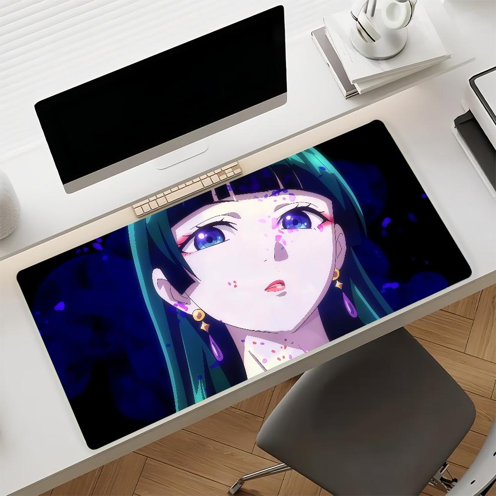 Gaming-Mauspad Schreibtischmatte Rutschfeste Basis Genähte Kanten Chibi Anime-Mädchen Collage Druck Tastaturpad für Gamer Home Office