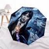 1PC Wednesday Automatic Open/Close Umbrella, 8-Rib Sturdy Frame, Lightweight Portable Umbrella, Commute, Business - Ideal Gift for Friend, Vibrant Pat