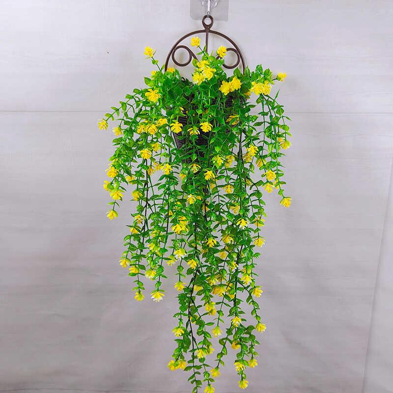 Verdor Montado en la Pared: Enredadera de Flores Artificiales Larga y Hojas Decorativas para Espacios Interiores/Exteriores