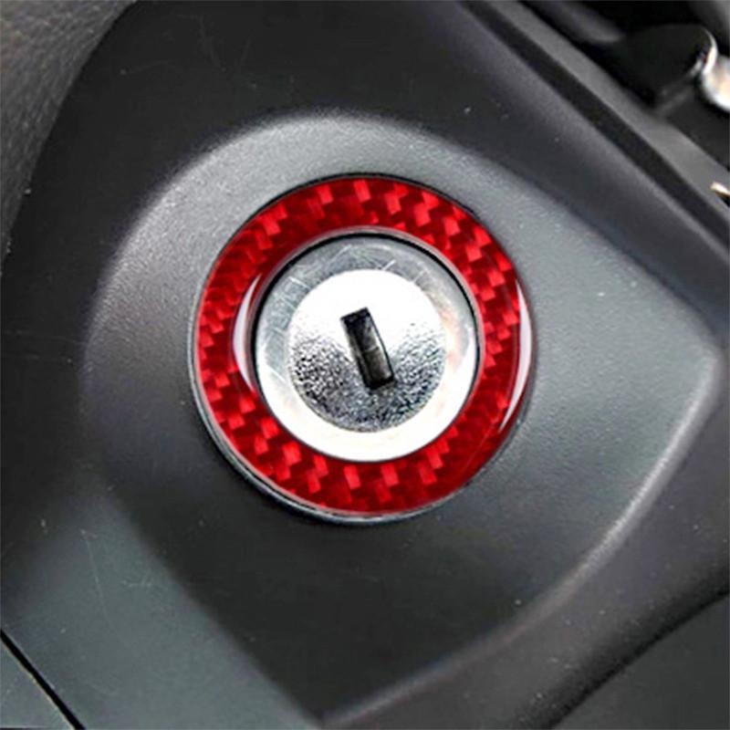 Roșu pornire mașină gaura cheie inel ușă blocare buton inel modificare capac trim bandă autocolant pentru interiorul mașinii Ford Mustang