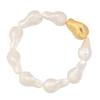 GEMCHIC Women's Irregular Baroque Pearl Necklace and Bracelet Set, Gold Tone Alloy Jewelry