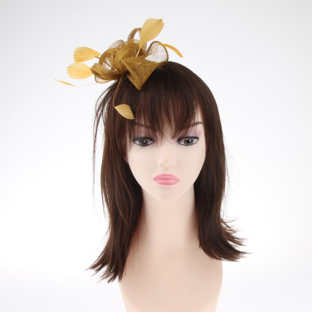 Women Lady Bridal Feather Fascinator 
