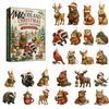 Cute Cat Rabbit Ornaments 24 Days Christmas Advent Calendar 2026, 2D Acrylic Reading Cats/Dogs/Forest Animals Surprise Unboxing Gift Ornament