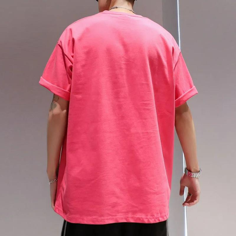 Heren Trendy Letterprint Streetwear Y2K T-shirt Casual Eenvoudig Oversized T-shirts Zomer Ronde Hals Korte Mouw Katoenen Tops Kleding Man