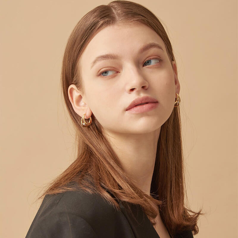 Gold Beam Earrings