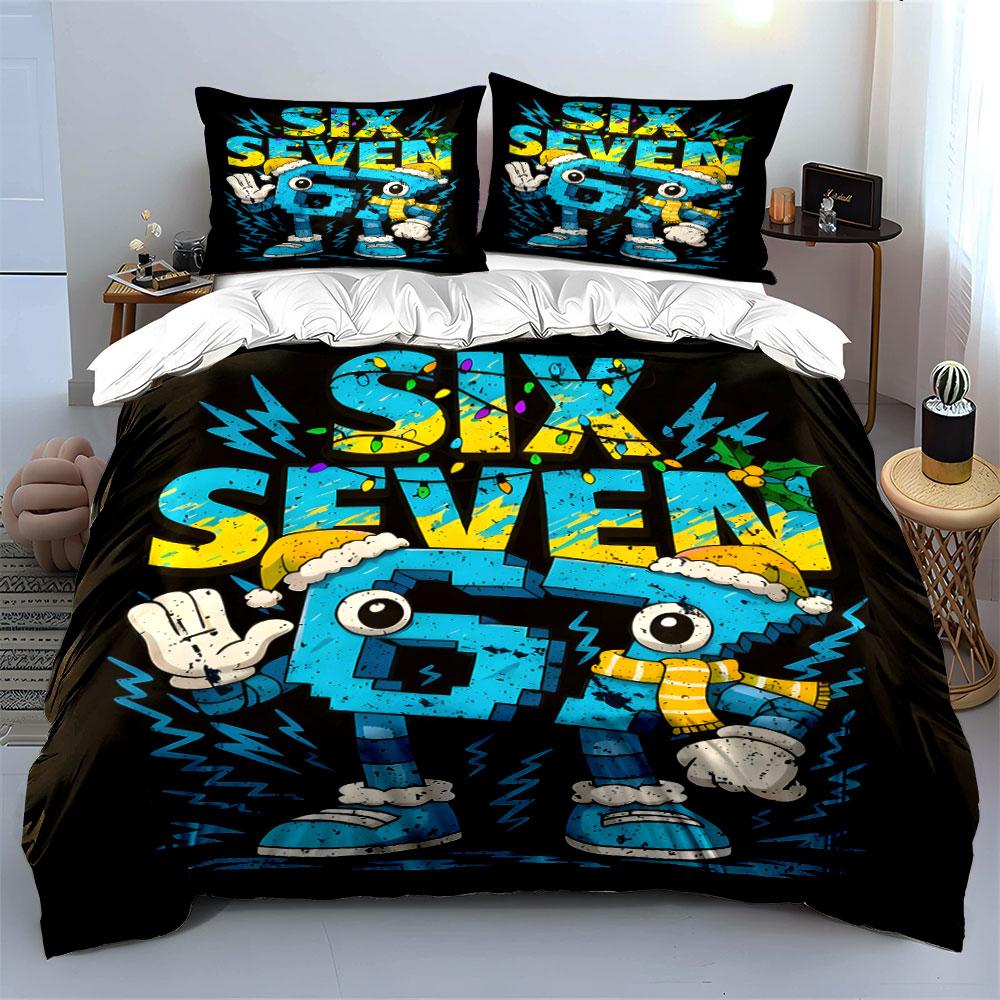 Number Character with Christmas Design Bedding Set for Kids Luxury Gift 3pcs Digital Print Comforter Set Soft Comfortable