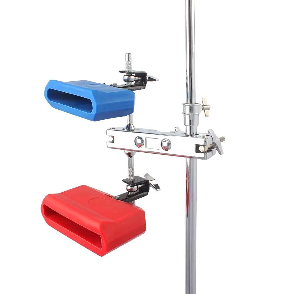 Blue Red Drum Clapper Jazz Style Drum Jam Block Durable Drum Bell Set Drum Parts