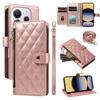 For Xiaomi Redmi Note 14 4G (164.84x78.15x8.16mm) Wallet Case with Straps,Rhombus Leather Stand Phone Cover