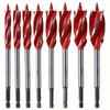 8pcs Woodworking Drill Bit Set - High Carbon Steel, 4-Flute Cutting Bits, 10-25mm Self-Tapping Hex Shank, Precision Deep Hole Drills for Hardwood