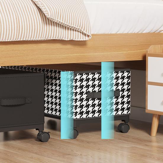 under Bed Storage Bin with Wheels Dust-Proof under Bed Organizer with Transparent Lid Rolling Metal Drawer Organizer for Clothes Blankets Shoes