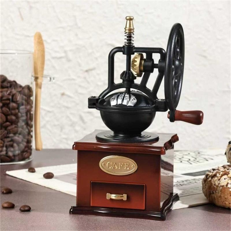 Hand Crank Coffee Grinders Music Box Plastic Mechanism Wind Up Musical Box Table Ornament Birthday Wedding Gift Women Men